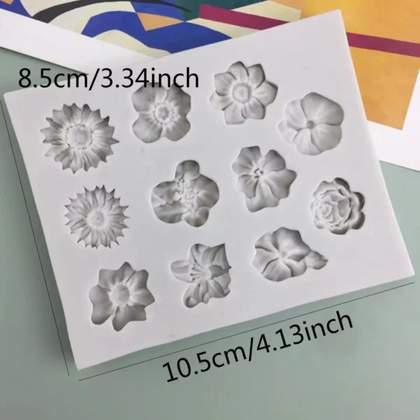 Sunflower Rose Flowers Shape Silicone Mold Cake DIY Decoration Chocolate 3D Mould Tools - Image 3