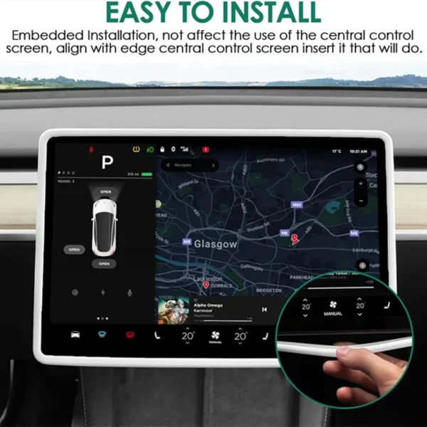 For Tesla Model 3 / Y Silicone Protective Frame Edge Cover Central Control Display Navigation Screen Protector Car Accessories - Image 3