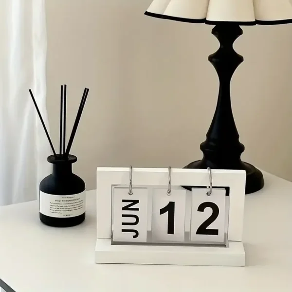 Ins Minimalist Style Living Room Office Decoration Wooden Calendar Ornament Modern Desk Accessories Simple Home Decor Crafts Gift - Image 5