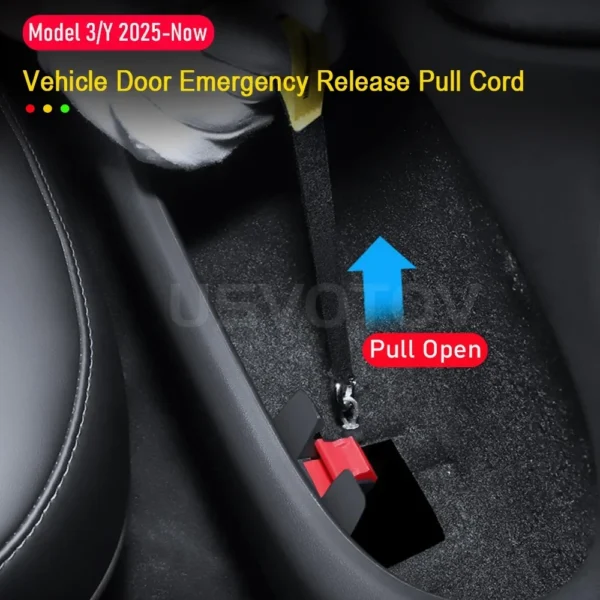 Car Door Emergency Release Pull Cord for Tesla Model 3 Y Juniper 2025 2026 Rear Door Emergency Switch Pull Rope Safety Accessory - Image 2