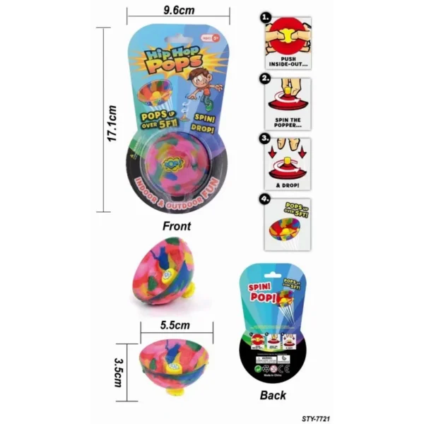 1PC-Novelty Camouflage Bounce Rubber Popping Bowls Children Toys Elastic Hip Hop Jumps Fidget Toys Outdoor Fun Sports Gifts For - Image 2
