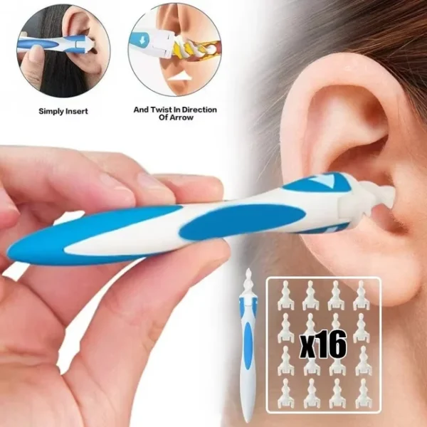 Ear Wax Remover Tool Ear Cleaner With Soft Silicone 16 Replacement Tips Simply To Grab Extract Earwax - Image 7