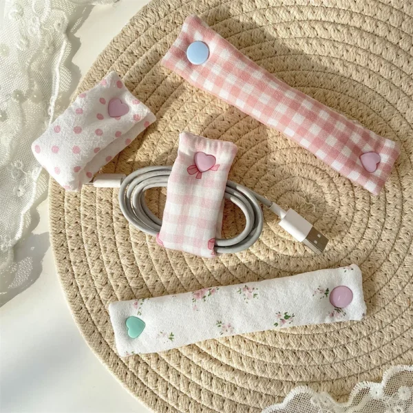 1PC Floral Cable Tie - INS Style Cloth Cord Organizer, Cute Reusable Wire Straps for Earphone/Data Cables - Image 7