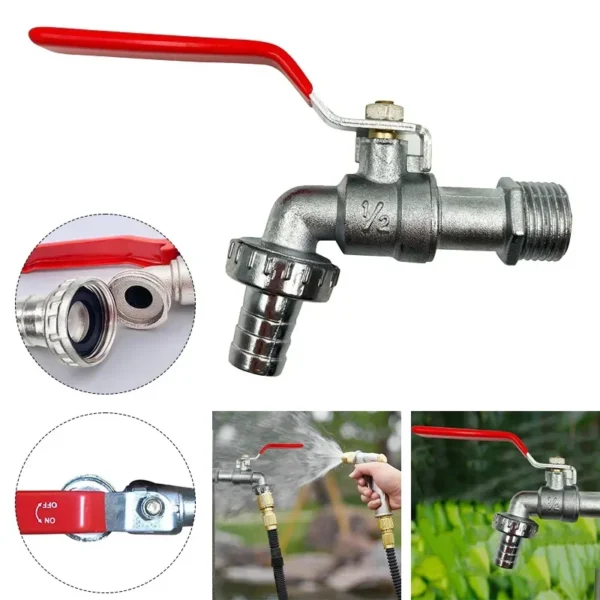 1/2inch Garden Irrigation Brass Faucet IBC Tank Water Tap Single Outlet Valve Replacement Antifreeze Outdoor Balcony Accessories - Image 1