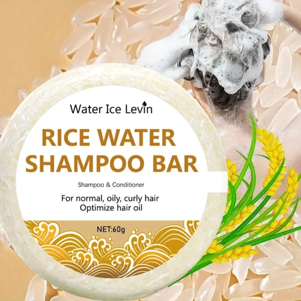 Organic Rice Shampoo Soap Bar Oil Free Conditioning Soap Rice Water Protein Nourishing Anti-loss Hair Hair Growth Soap Bar 60g - Image 5