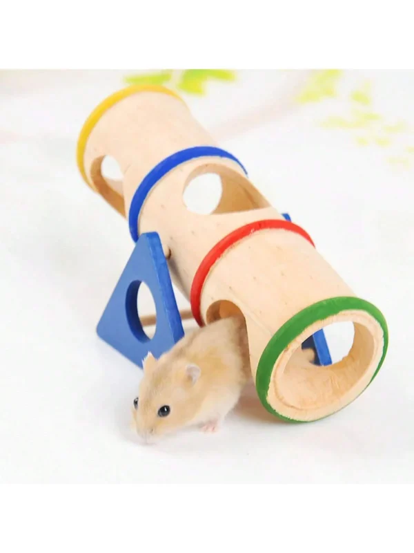1pc-Pet toy hamster seesaw wooden squirrel seesaw bucket toy - Image 1