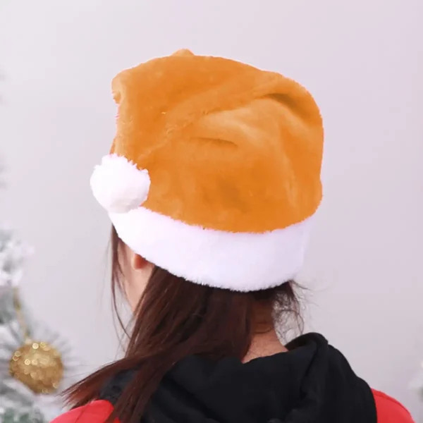 1pc-Christmas Black Red Plush Hat Santa Novelty Hat Kids Christmas Decorations For New Year Home Santa Claus Gift Party Supplies - Image 4