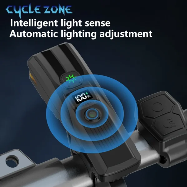 Smart Bicycle Front Light Rechargeable Bike Headlight with Horn Wireless Remote Control Bicycle Flashlight for Night Riding - Image 2