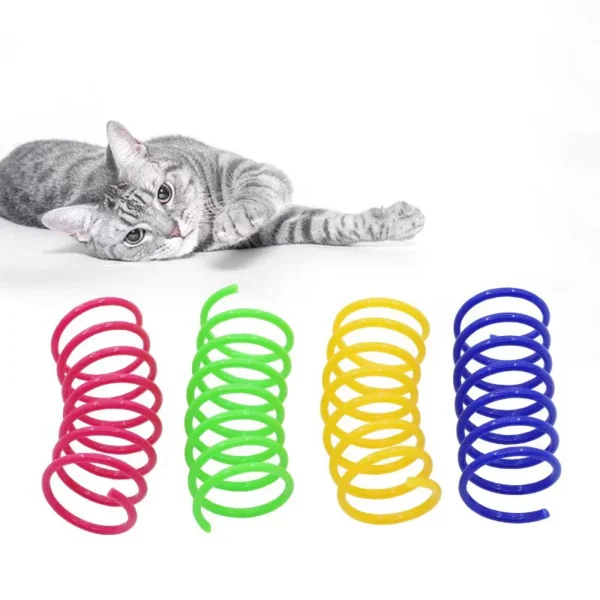 Cat color plastic spring cat toy color spring jumping cat toy toy scratch-resistant and bite cat pet supplies - Image 1