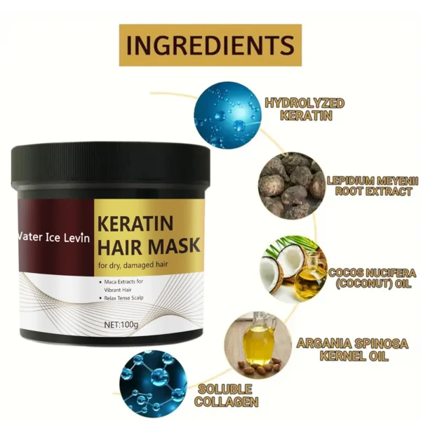 Magical Keratin Hair Mask 5 Seconds Fast Repair Damaged Frizzy Hair Soft Smooth Shiny Straightening Deep Moisturizing Hair Care - Image 2