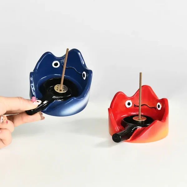 Anime Peripheral Howl's Mobile Castle Cartoon Cute Calcifer Inserting Incense Intocandlestick Holder Desktop Decoration - Image 3