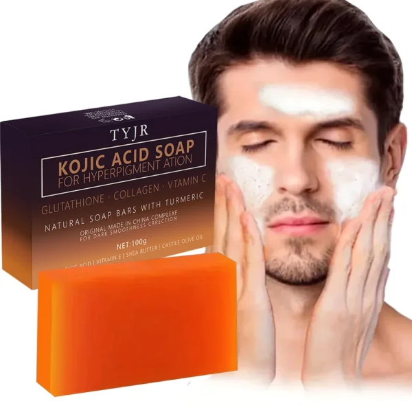 Turmeric Kojic Acid Soap Massage Soap Handmade Soap for Face and Bath for Deep Cleansing, Exfoliation, Body Moisturizing - Image 1