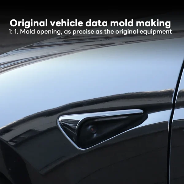 For Tesla Model Y Juniper Launch 2025 Model 3 Highland 2024 Side Camera Cover Lens Protector Shiny Matte Carbon Fiber Pattern - Image 4