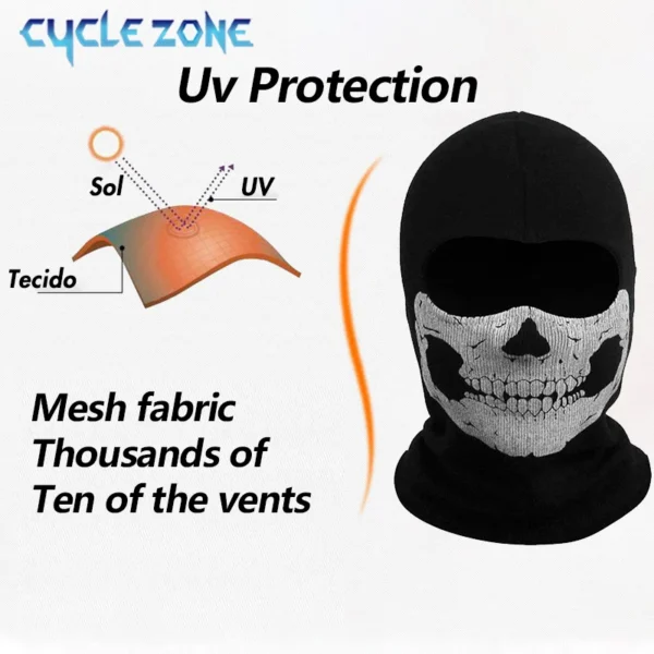 Motorcycle Balaclava Face Mask Bike Full Face Skull Mask Men Hat Ski Cap Anti-UV Windproof Head Neck Warmer Bicycle Helmet Liner - Image 2