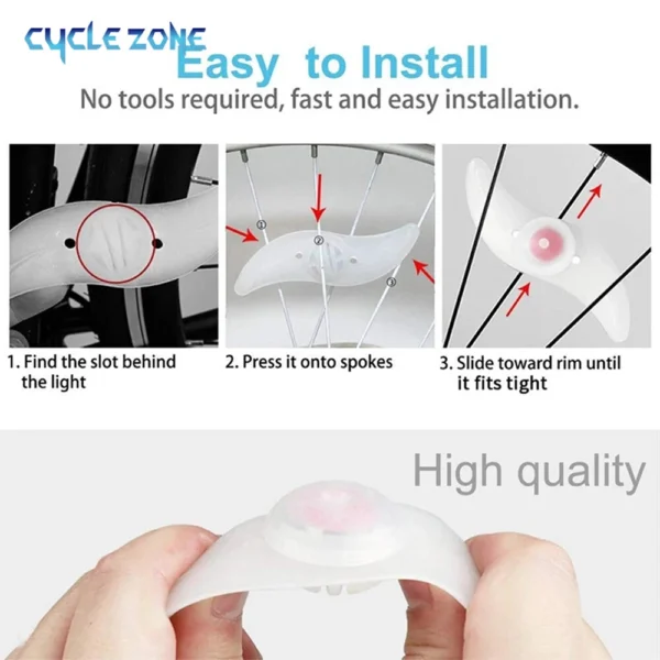 Bike Wheel Spoke Light Tire Lights 3 Mode LED Tyre Tire Flash Lamp Bike Safety Warning Easy to Install MTB Bicycle Accessories - Image 6
