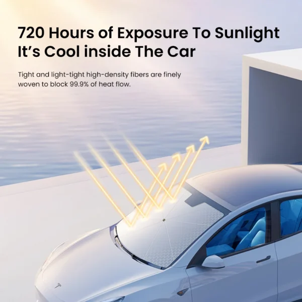 YZ Tesla Windshield SunShade Umbrella Hemmed Edges Cover Protector Parasol Car Summer Sun Protection Front Window Sun Shade - Image 5