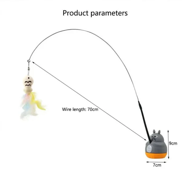 New cat funny cat stick steel wire long pole feather cute cat toy kitten fishing rotating self-pleasure relief pet toy - Image 6