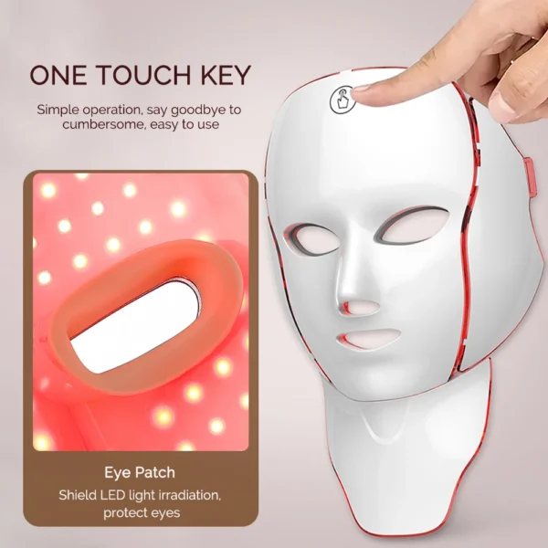 Face Neck Beauty Mask 7 Colors Light LED Mask Photon Red Light Facial Skin Care Repair Skin Anti Aging Wrinkle Skin Tightening - Image 6