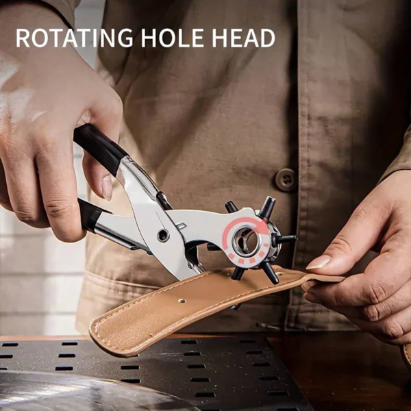 1pc-Belt Punch Pliers Leather Belt Hole Eyelet Puncher Revolve Sewing Machine Bag Tool Watchband Strap Hand Tools - Image 4