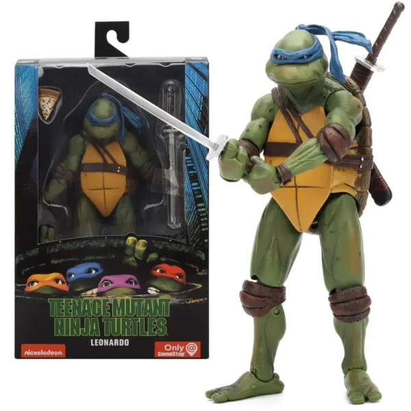 Ninja Turtle Anime Action Figure Neca 1990 Film Version Edição limitada, Estátua de PVC Presentes de Aniversário do Menino - Image 3