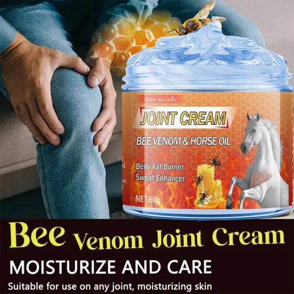 Bee Venom and Horse Oil Joint Cream - Ginger, Chamomile and Shanjin Car Essence Moisturizing Formula for Knees, Back, Shoulders and Neck Muscles - 60g - Image 4