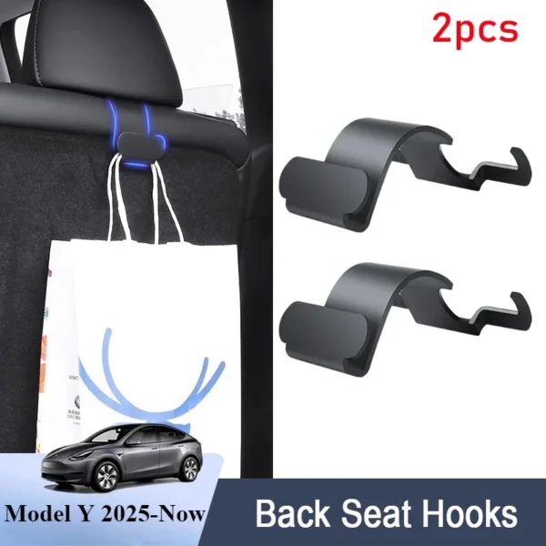For Tesla Model Y Juniper Launch 2025 Rear Headrest Hook Trunk Organizer Umbrella Bag Hanger Seat Storage Travel Accessories - Image 1