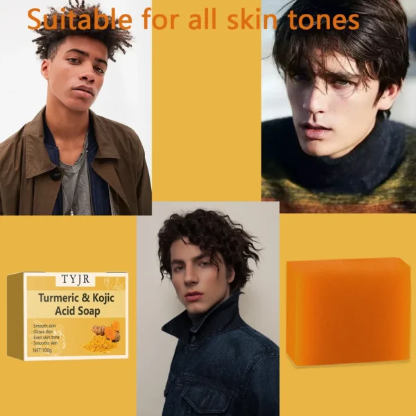 Ginger soap for cleansing, anti-acne, whitening and brightening the face, removing acne and fading dark spots, turmeric soap - Image 4