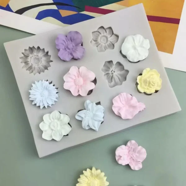 Sunflower Rose Flowers Shape Silicone Mold Cake DIY Decoration Chocolate 3D Mould Tools - Image 2