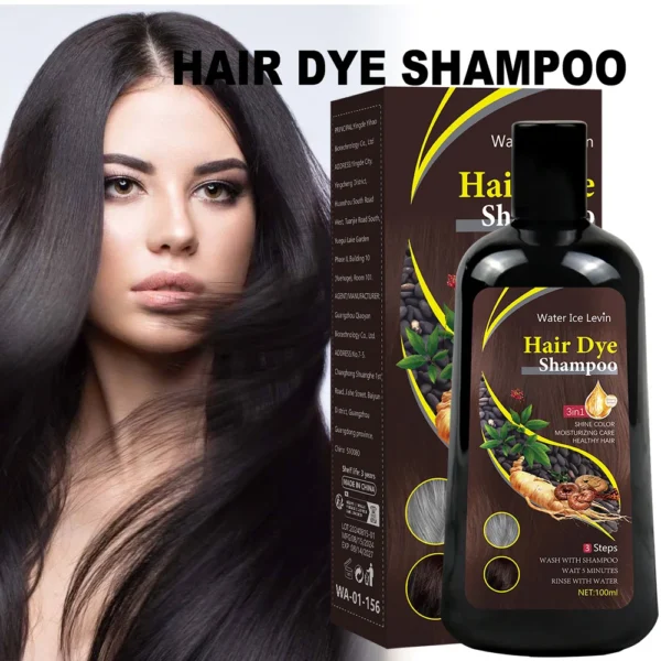New Hair color shampoo 3 in 1 makes hair instantly from white to brown natural hair color protective sleeve for women 100ML - Image 3