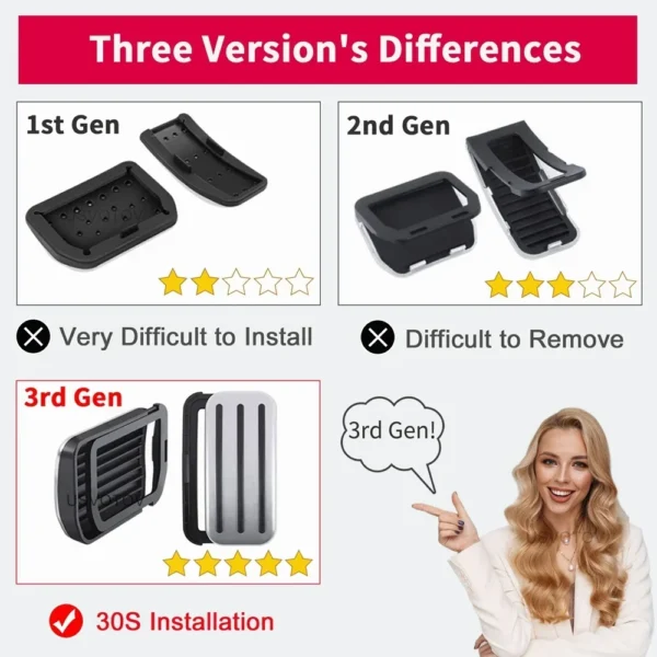 Easy Install Brake Accelerator Pedal Cover for Tesla Model Y 2023-2025 Launch Model 3 Highland Aluminum Foot Pad Car Accessories - Image 3