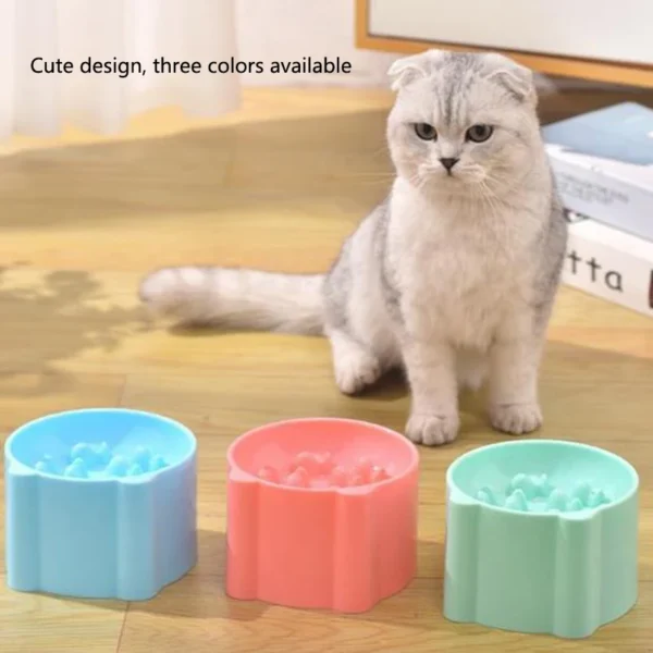 New anti-choking and high-neck protection cat bowl slow-food bowl cat dog feeder anti-overturn cat slow-food bowl pet supplies - Image 7