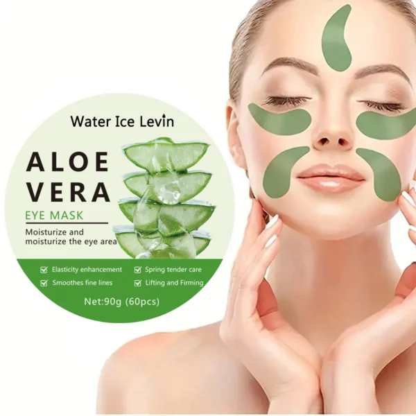 kf-S7ba4fb851ea54e94b5568882935b2e515 60pcs Aloe Vera Collagen Eye Mask Anti Dark Circles Eyes Bags Moisturizing Anti-Wrinkles Eye Patches Eyes Skin Care Products - Image 1