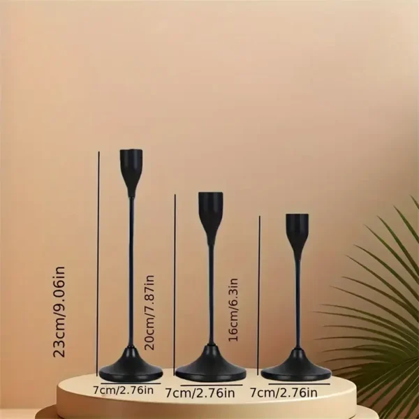 3Pcs/Set Minimalist Retro Style Metal Candle Holders Candlestick Fashion Wedding Table Candle Stand Exquisite Candlestick Tabl - Image 3