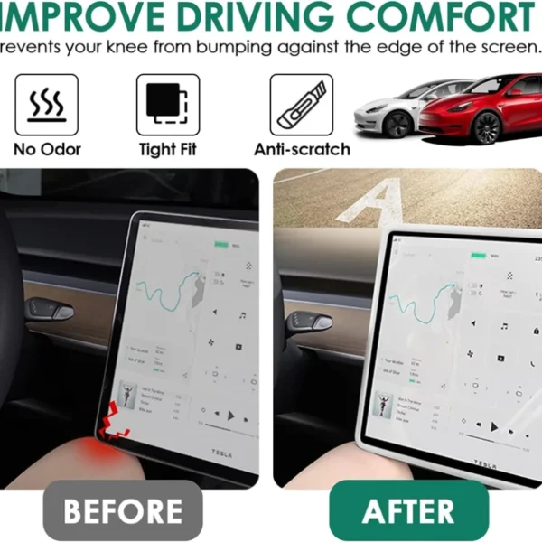 For Tesla Model 3 / Y Silicone Protective Frame Edge Cover Central Control Display Navigation Screen Protector Car Accessories - Image 2