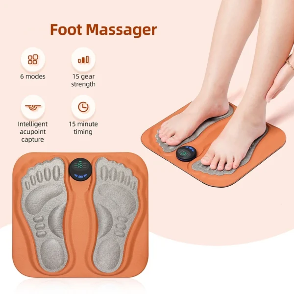Smart 3D Foot Massage Pad Feet Massager Improve Blood Circulation Foot Massager Relax Muscles Slim Legs Rechargeable Foot Pad - Image 1