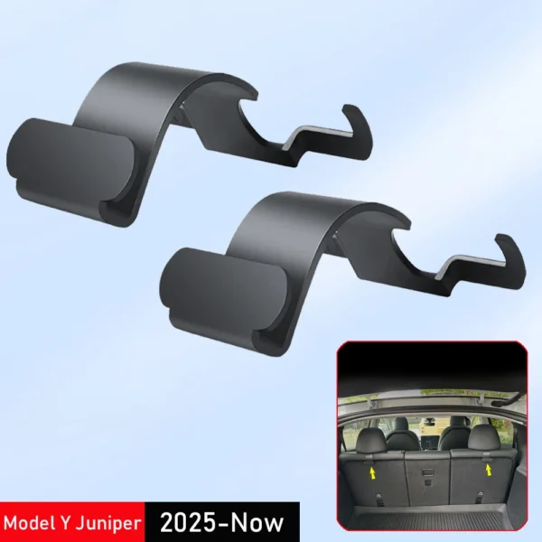 kf-S7dc66fa943484021a26c606a8689e64eI 2pcs Car Back Seat Hook Rear Seat Headrest Hanging Hook Umbrella Holder Seat Trunk Storage Organizer for Tesla Model Y Juniper - Image 1