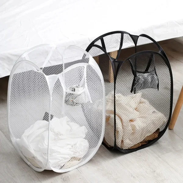 Dirty Clothes Basket Skeleton Ventilated Foldable Easy Storage Portable Large Capacity Clothes Basket - Image 7