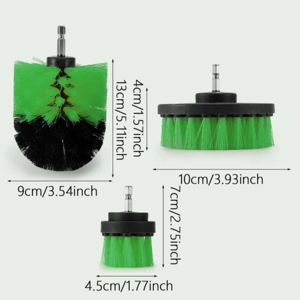 3Pcs/Set Electric Scrubber Brush Drill Brush Kit Plastic Round Cleaning Brush For Carpet Glass Car Tires Nylon Brushes - Image 4