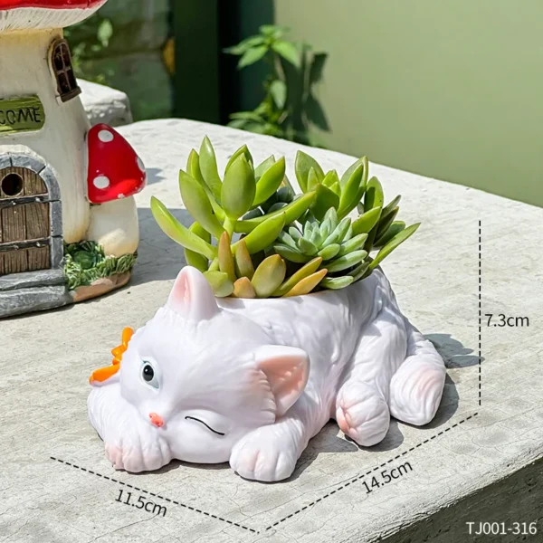 Cute Cat Succulent Flowerpot Balcony Green Plants Living Room Home Office Desktop Potted Plant Home Decoration - Image 4