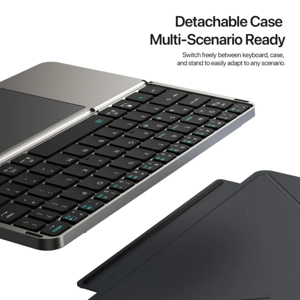 New Multifunctional Model Foldable Bluetooth 5.0 Keyboard with Touchpad & Phone Holder For Phones Tablets PC - Image 6