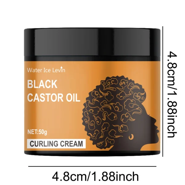 Black Castor Oil Curling Cream, Styling Curling Cream, Long-Lasting Frizz-Free Curls, Moisturizing and Elastic Styling Conditioner Suitable for Curly Hair - Suitable for All Hair Types - Image 5