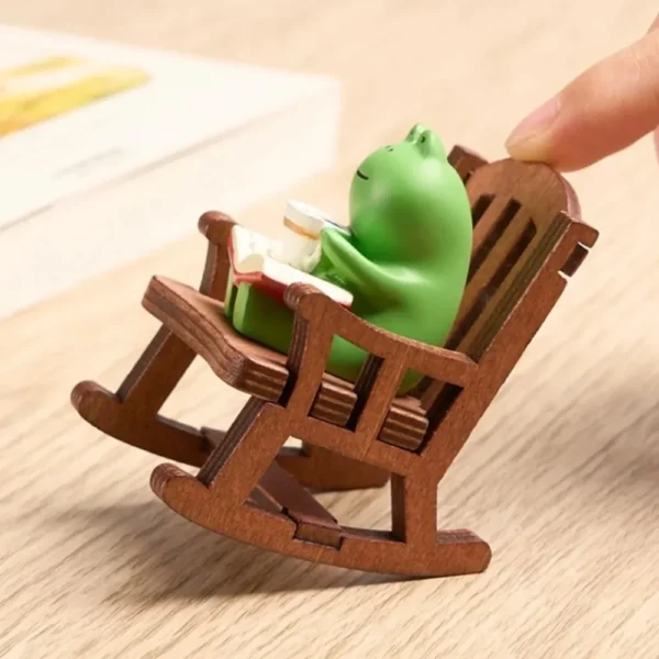Frog Rocker Chair Cute Japanese Healing Small Decoration Office Desktop Decoration Car Center Control Decoration - Image 7