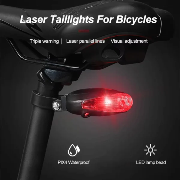 Bicycle Rear Light Red Tail Light LED Night Safety Warning Light Cycling Taillight Easy to Install Lantern for Bike Accessories - Image 2