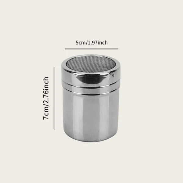 1pc-Silver stainless steel mesh tube type dusters dusting salt shaker spice jar Salt Sugar Pepper Shaker Box Cocoa Icing Powder - Image 6
