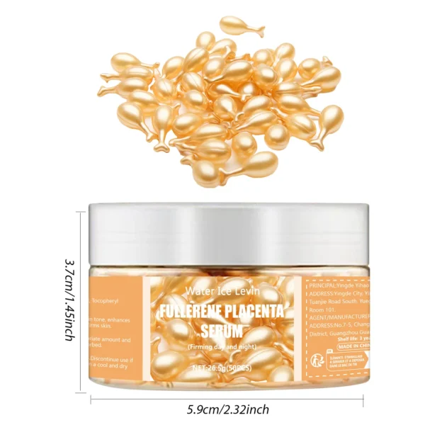 50 Capsules Fullerene Essence Capsule Collagen Capsule Facial Care Essence Anti-Wrinkle, Acne, Firming, Whitening, Hyaluronic Acid Essence Skin Care New Style - Image 4