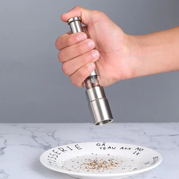 1pc-Manual Black Pepper Stainless Steel Grinder, Manual Stainless Steel Grinder, Kitchen Utensils Artifacts Artificial Seasoning - Image 2
