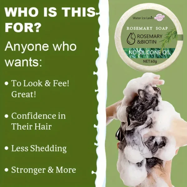 Rosemary Shampoo Hair Growth Soap Moisturizing Oil Control Non Irritating Increase Gloss Nourishing Hair Strengthening Shampoo - Image 6