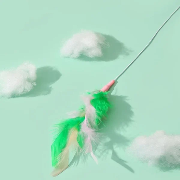 Cats Toys Feathers Wand Interactive Toy Kitten Toys with Super Suction Cup Detachable 2 PCS Feather Replacements Cat Accesorios - Image 5