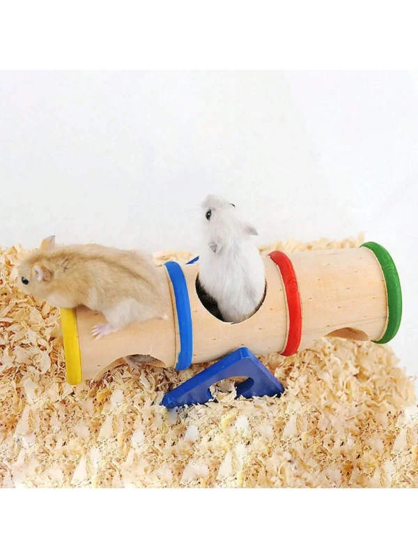 1pc-Pet toy hamster seesaw wooden squirrel seesaw bucket toy - Image 2