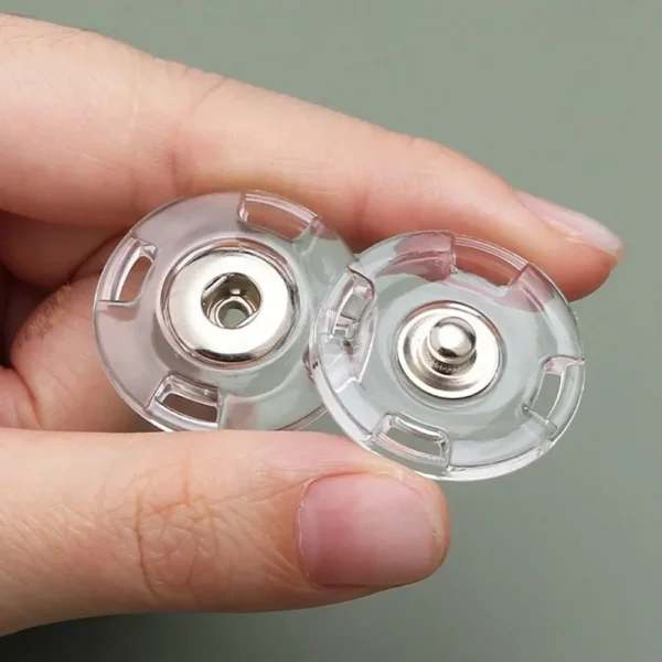 5/10piars Transparent Fastener-23mm DIY Invisible Snap Fastener Round Snap Button Acrylic Press Stud Sewing Accessories - Image 1